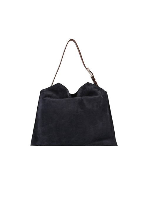 Borsa a spalla Trinity Peach Midi in suede e cuoio Navy ORCIANI | B02231 PEANVY